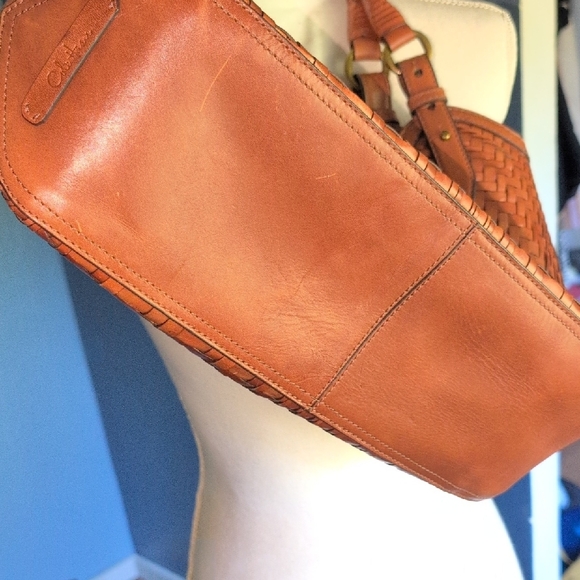 Cole Haan Tan Woven Leather Shoulder Bag - Picture 6 of 7